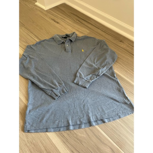 Ralph Lauren Polo Mens XL light blue gray long sleeve Pima Soft Touch shirt‎